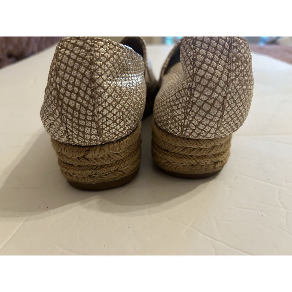Naturalizer Thea 3 Leather Espadrille Comfort Slip On Shoe Beige Shimmer 8.5 M - Picture 7 of 10